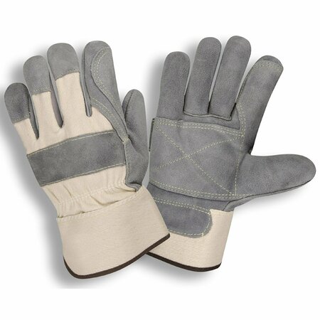 CORDOVA Palm, Cowhide, Premium, Side, Split, Double Palm Gloves, L, 12PK 7540AL